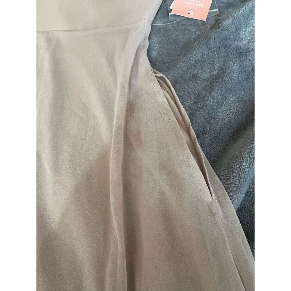Birdy Grey Dress Womens SZ M Taupe Devin Convertible Chiffon Maxi Dress NWT FLAW - Picture 9 of 10
